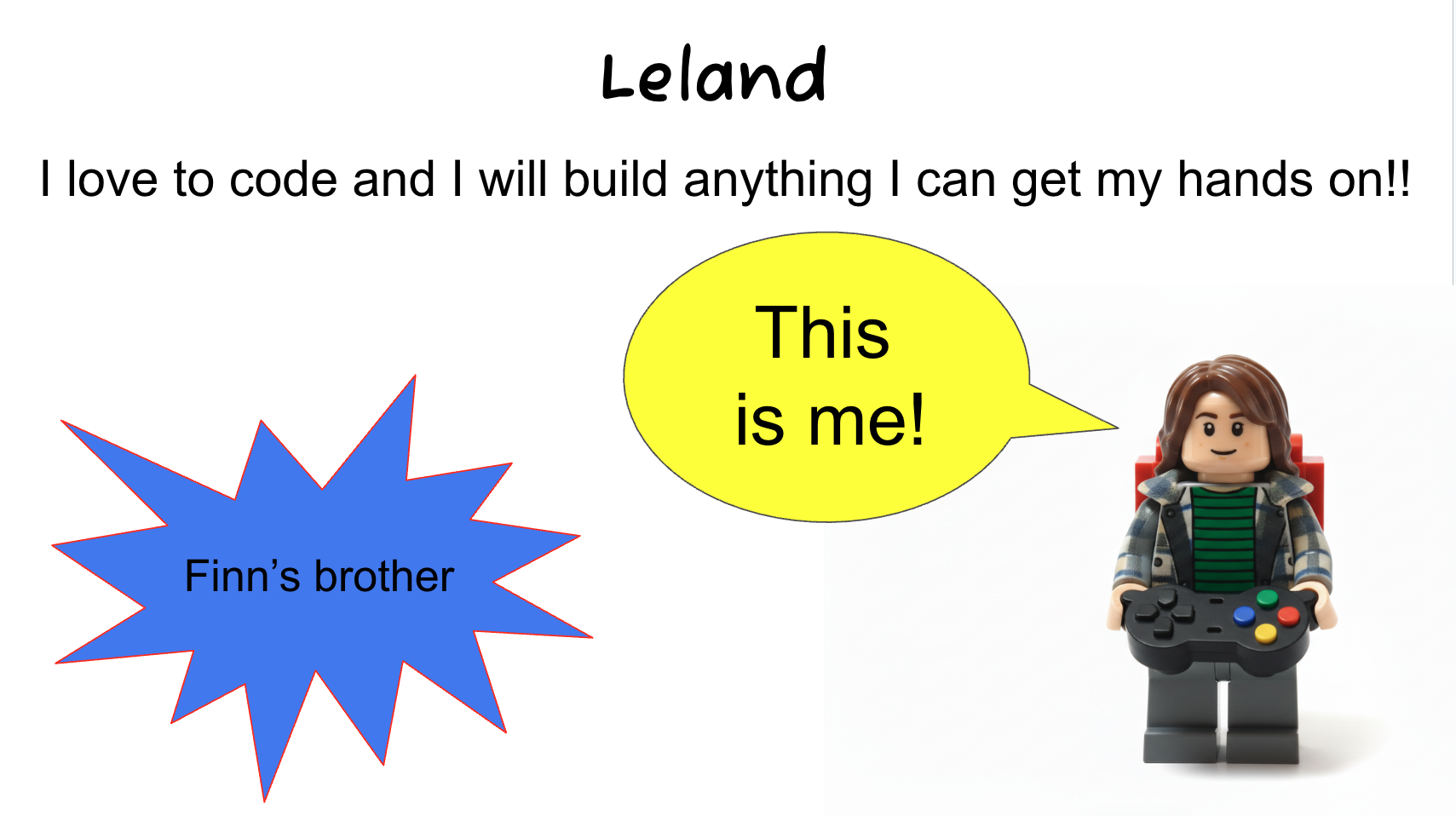 Leland loves to code and build anything