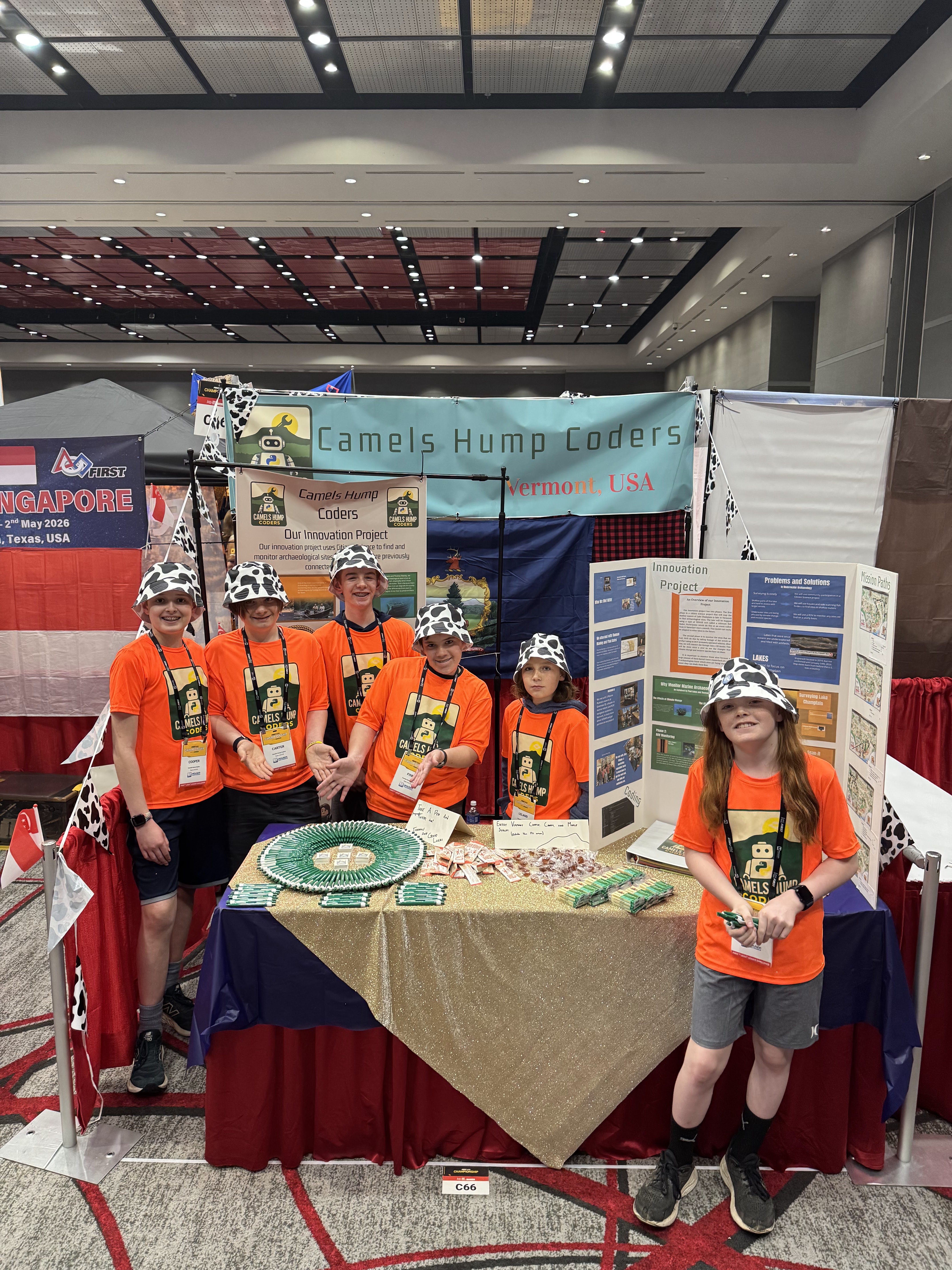 Team members at their innovation project booth